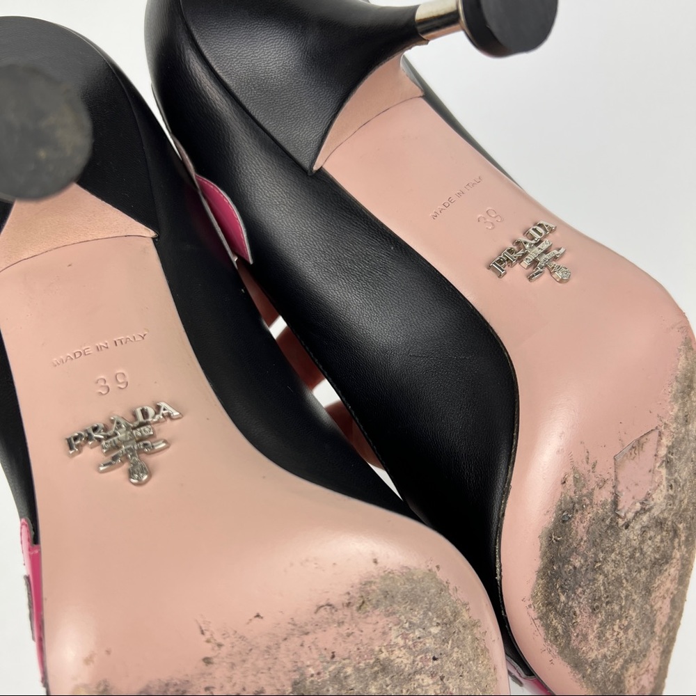 Prada Floral Leather Pointed Toe Heels - Picture 6 of 8